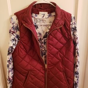 Burgundy puffer vest from Old Navy